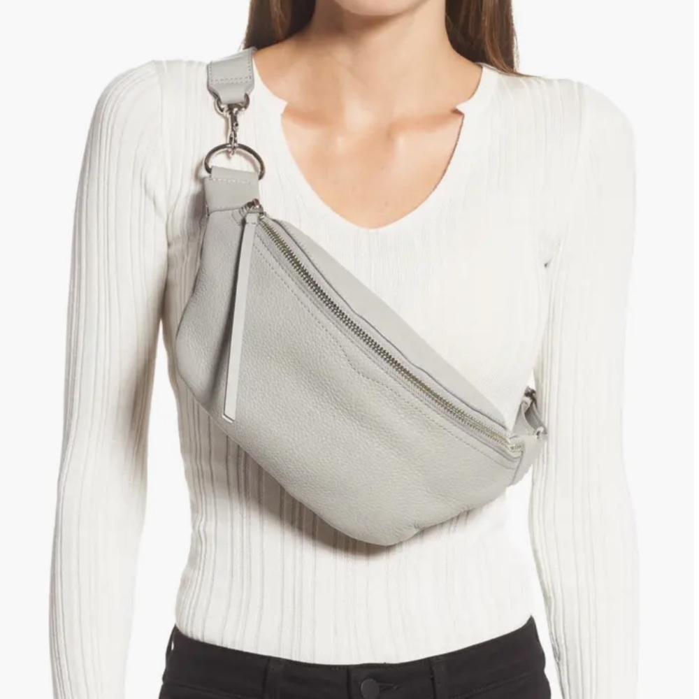 Rebecca Minkoff Bree Grey Leather Belt Bag